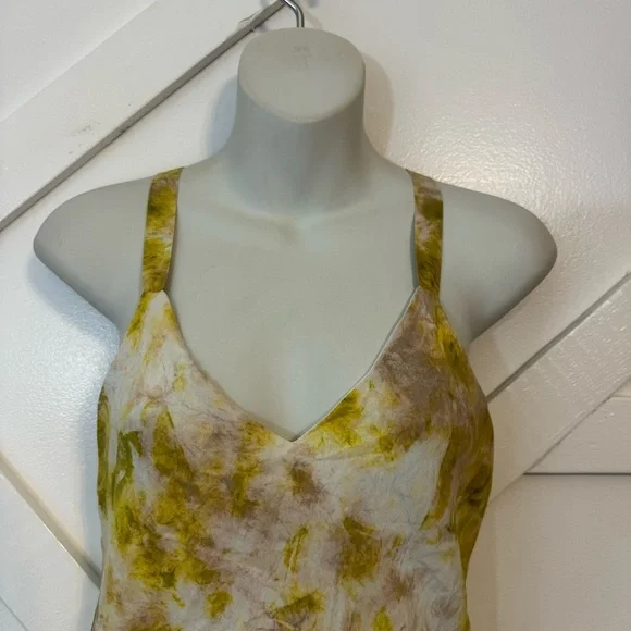 Joie Maple Tie Dye Printed Silk V-Neck Georgette Sleeveless Midi Slip Dress XS - Picture 3 of 10